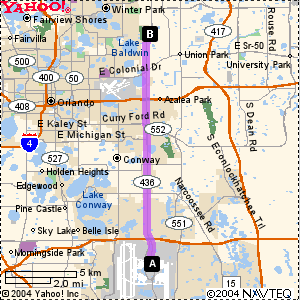 Map from Orlando Airport